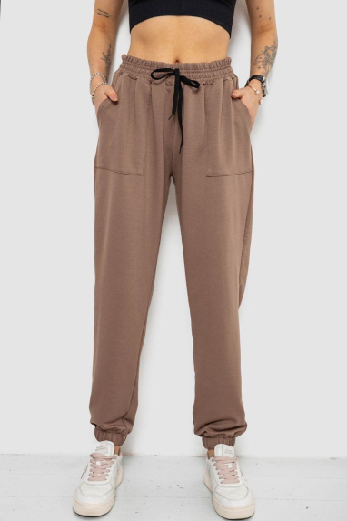 Спортивні штани жіночі, колір мокко, 238R347 Ager, XL, 50, XL