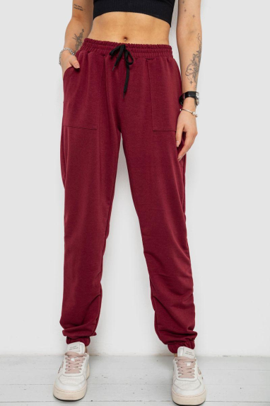 Спортивні штани жіночі, колір бордовий, 238R347 Ager, XXXL, 54, XXXL