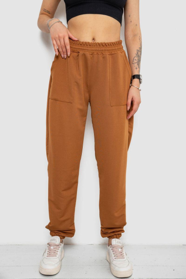 Спортивні штани жіночі, колір коричневий, 238R347-1 XXL, 52, XXL