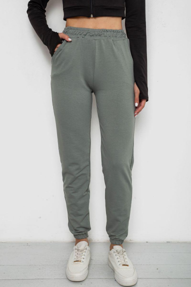 Спортивні штани жіночі, колір оливковий, 238R345 XXL, 52, XXL