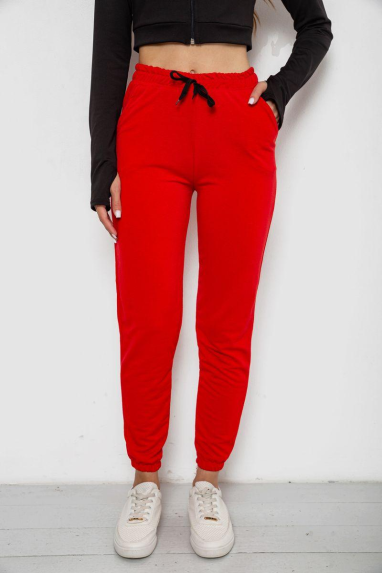Спортивні штани жіночі, колір червоний, 238R345 XXL, 52, XXL