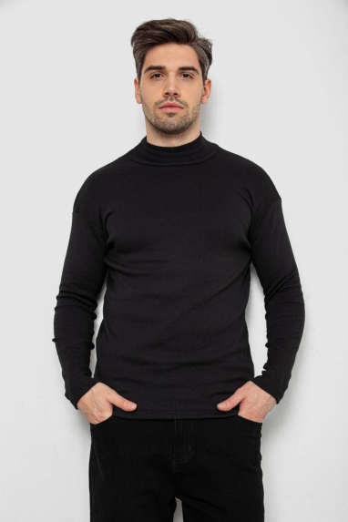 Гольф чоловічий на флісі, колір чорний, 238R338 XL, 50, XL