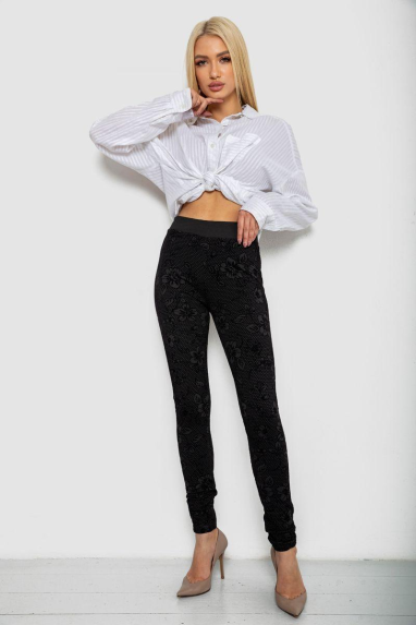 Лосини однотонні, колір чорний, 238R327-5 XL, 50, XL