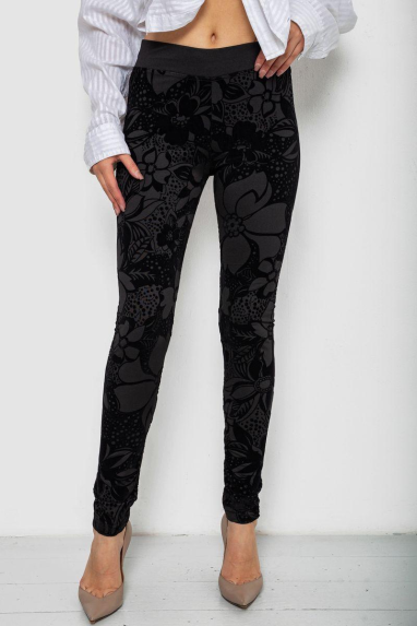 Лосини однотонні, колір чорний, 238R327-4 XL, 50, XL