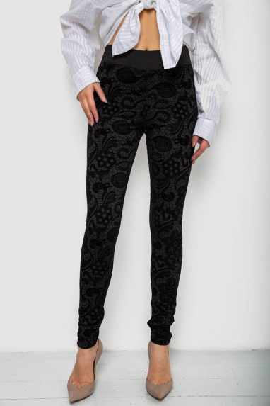 Лосини однотонні, колір чорний, 238R327-2 XL, 50, XL