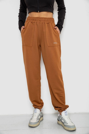 Спортивні штани жіночі, колір коричневий, 238R325-1 XXXL, 54, XXXL