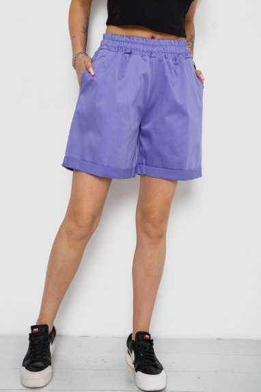 Шорти жіночі однотонні, колір бузковий, 238R315 Ager, XXL, 52, XXL