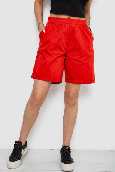 Шорти жіночі однотонні, колір червоний, 238R315 Ager, XXL, 52, XXL