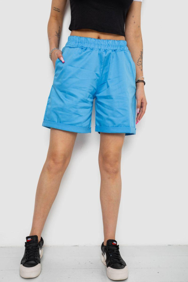 Шорти жіночі однотонні, колір блакитний, 238R315 Ager, XXL, 52, XXL