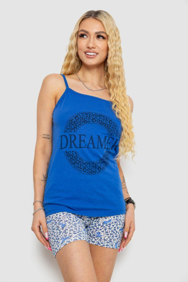 Жіноча піжама з принтом, колір синій, 238R3145 Ager, XXL, 52, XXL