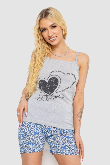 Жіноча піжама з принтом, колір сірий, 238R3144 Ager, XL, 50, XL