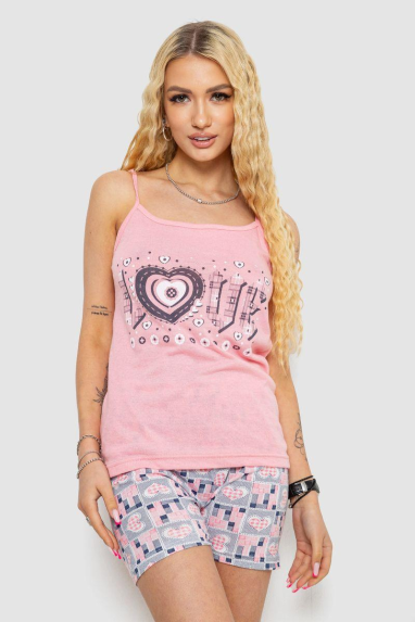 Жіноча піжама з принтом, колір рожевий, 238R3130 Ager, XL, 50, XL