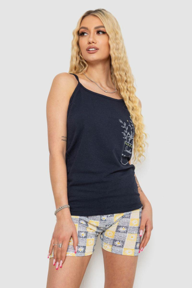 Жіноча піжама з принтом, колір темно-синій, 238R3052 Ager, XXL, 52, XXL