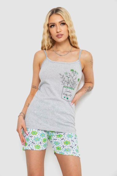 Жіноча піжама з принтом, колір сірий, 238R3052 Ager, XXL, 52, XXL