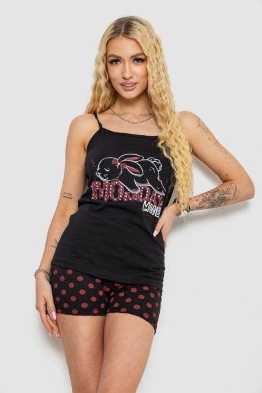Жіноча піжама з принтом 238R2936, колір Чорний Ager, XL, 50, XL