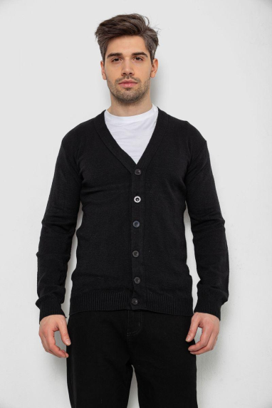 Кофта чоловіча на ґудзиках, колір чорний, 238R18004 XL, 50, XL