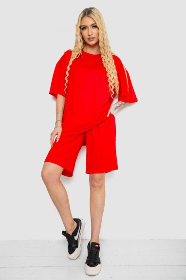 Костюм жіночий повсякденний, колір червоний, 238R1615 Ager, XL, 50, XL