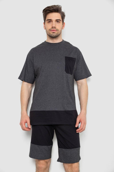 Костюм чоловічий повсякденний, колір сіро-чорний, 238R1533 Ager, 50, XL