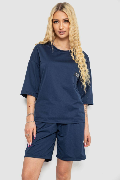 Костюм жіночий однотонний, колір синій, 238R116 Ager, XXL, 52, XXL