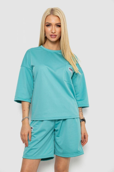 Костюм жіночий однотонний, колір оливковий, 238R116-1 Ager, XXL, 52, XXL