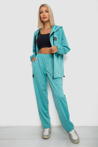 Спортивний костюм жіночий, колір бірюзовий, 238R114 Ager, XL, 50, XL