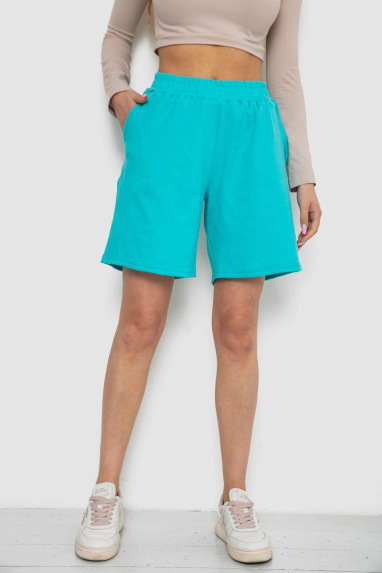 Шорти жіночі в рубчик, колір бірюзовий, 238R110 Ager, XXL, 52, XXL