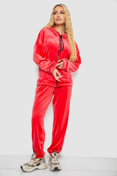 Спортивний костюм жіночий велюровий, колір кораловий, 238R107 XL, 50, XL