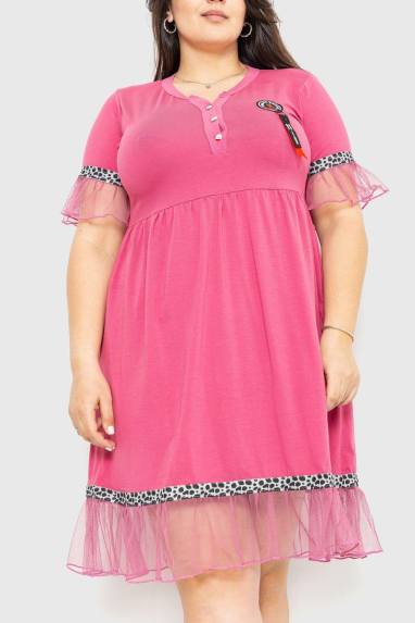 Сукня вільного крою, колір темно-пудровий, 231R6444 5XL, 58, 5XL