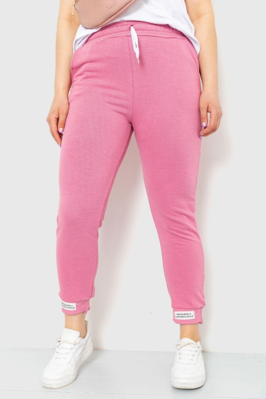 Спорт штани жіночі демісезонні, колір рожевий, 226R027 XXL, 52, XXL