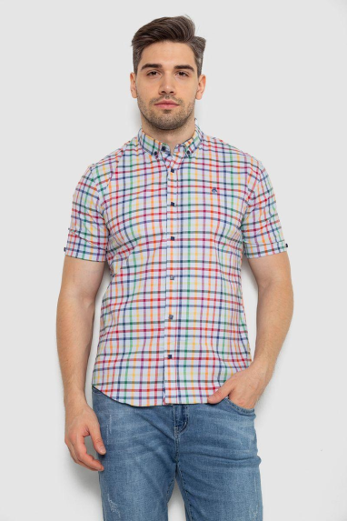 Сорочка чоловіча в клітку, колір різноколір, 214R842 XXL, 52, XXL