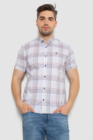 Сорочка чоловіча в смужку, колір білий, 214R841 XXL, 52, XXL