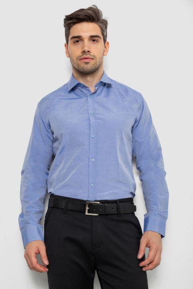 Сорочка чоловіча з довгим рукавом, колір джинс, 214R839 XXXL, 54, XXXL
