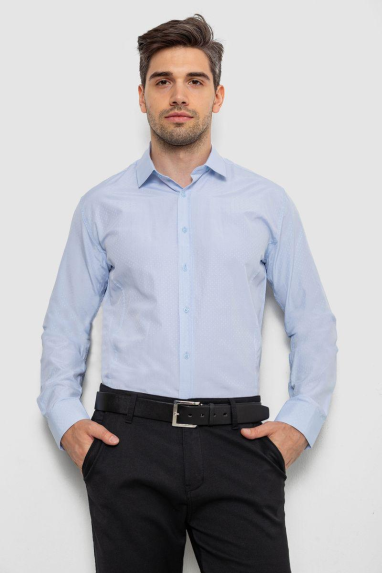 Сорочка чоловіча з довгим рукавом, колір блакитний, 214R839 XXXL, 54, XXXL