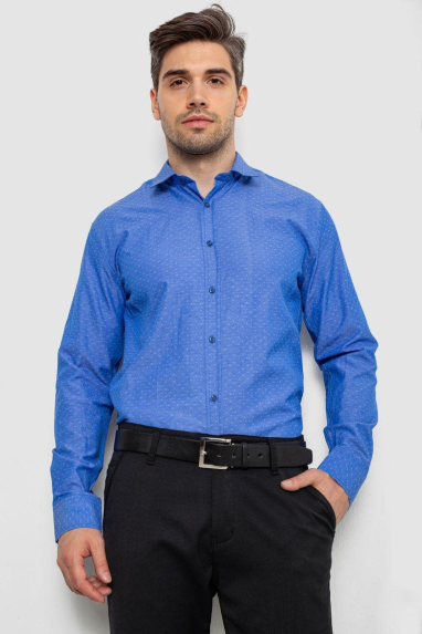 Сорочка чоловіча з довгим рукавом, колір електрик, 214R838 XL, 50, XL