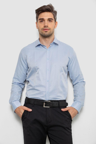 Сорочка чоловіча з довгим рукавом, колір блакитний, 214R836 XXXL, 54, XXXL