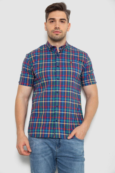 Сорочка чоловіча в клітку, колір різноколір, 214R831 XL, 50, XL