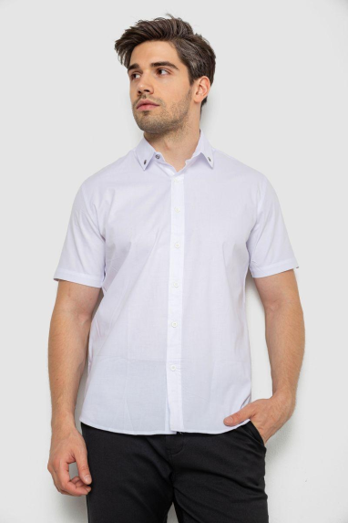 Сорочка чоловіча однотонна, колір білий, 214R830 S, S, S