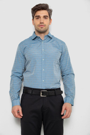 Сорочка чоловіча, колір джинс, 214R823 XXXL, 54, XXXL