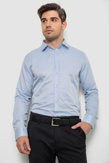 Сорочка чоловіча однотонна, колір блакитний, 214R818 XL, 50, XL