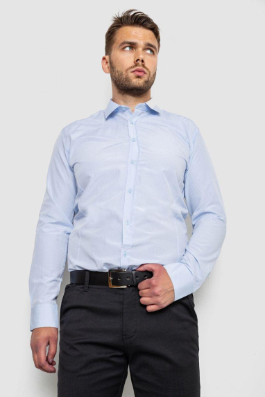 Сорочка чоловіча однотонна, колір блакитний, 214R815 XL, 50, XL