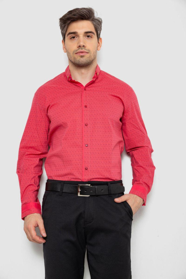 Сорочка чоловіча з довгим рукавом, колір кораловий, 214R7475 XL, 50, XL