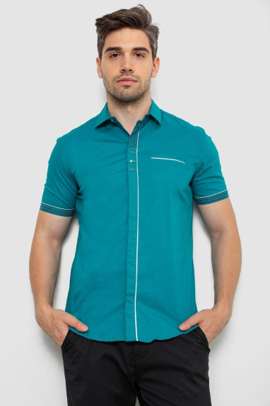Сорочка чоловіча, колір бірюзовий, 214R7425 XXXL, 54, XXXL