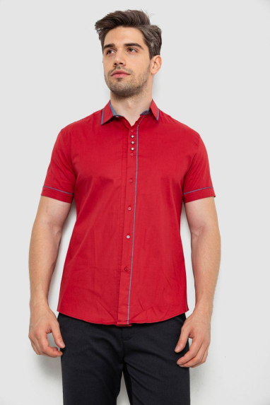 Сорочка чоловіча, колір бордовий, 214R7420 XXL, 52, XXL