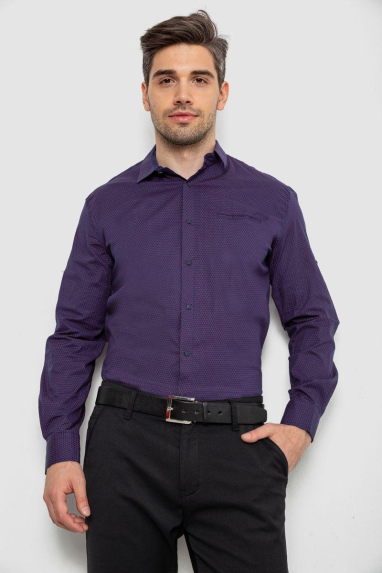 Сорочка чоловіча з принтом, колір синій, 214R7402 XL, 50, XL