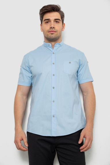 Сорочка чоловіча однотонна, колір блакитний, 214R7346 XL, 50, XL