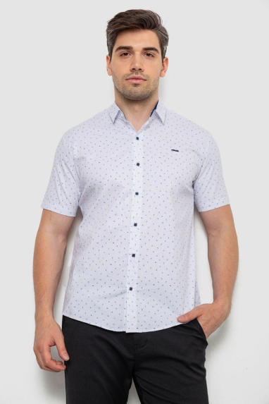 Сорочка чоловіча з принтом, колір білий, 214R7340 XXL, 52, XXL