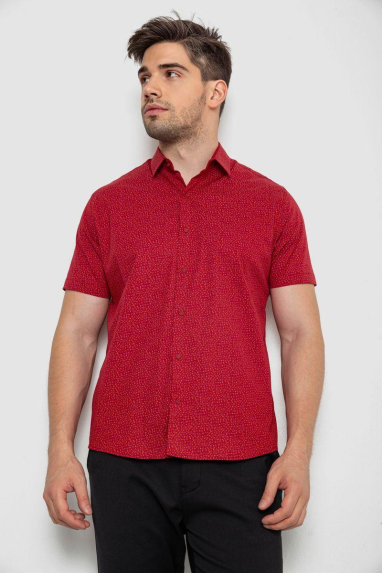 Сорочка чоловіча з принтом, колір червоний, 214R7339-1 5XL, 58, 5XL