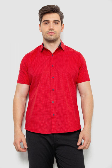 Сорочка чоловіча з принтом, колір червоний, 214R7338 6XL, 60, 6XL