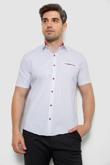 Сорочка чоловіча з принтом, колір білий, 214R7332 XL, 50, XL