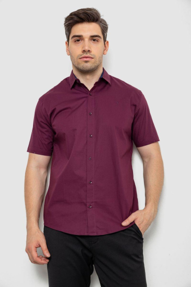 Сорочка чоловіча, колір сливовий, 214R7327 XXL, 52, XXL